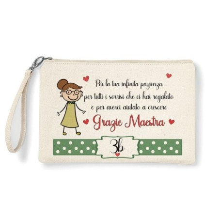 Pochette personalizzata classe per la tua infinita pazienza i sorrisi per averci aiutato a crescere grazie maestra Per insegnant
