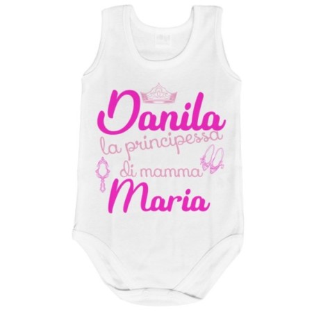 Body neonata personalizzato con nomi la principessa di...