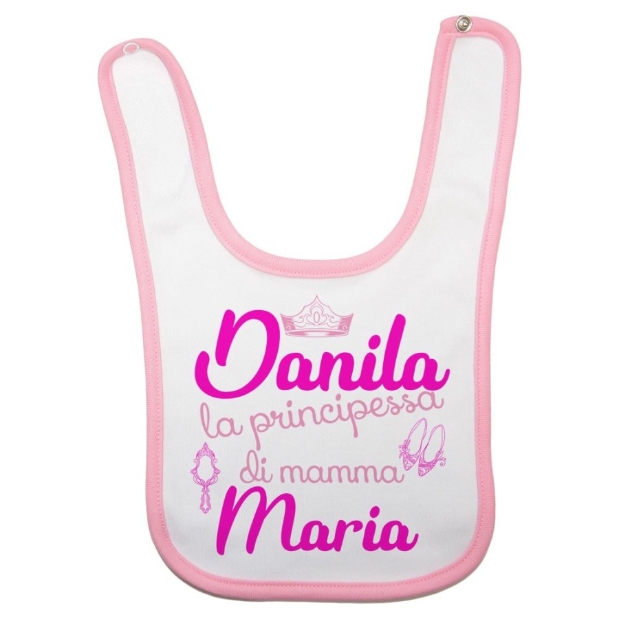 Bavaglino neonata personalizzato con nomi la principessa di mamma accessories Per la mamma