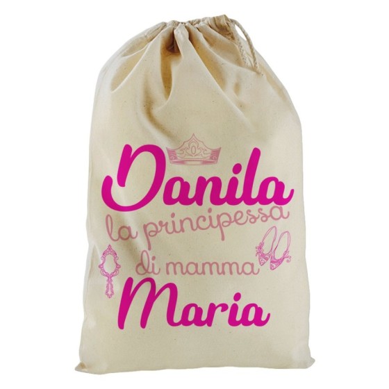 Sacchetto nascita bimba personalizzato con nomi la principessa di mamma accessories Per la mamma