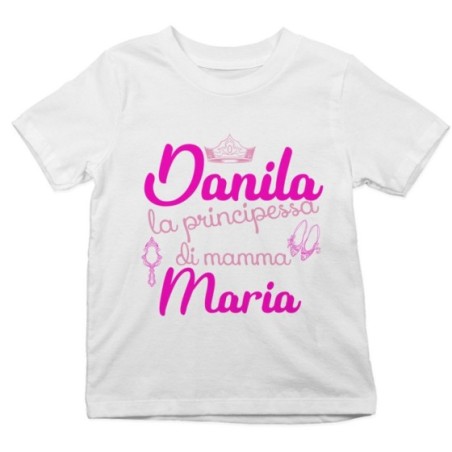 T-shirt bambina personalizzata con nomi la principessa di mamma accessories Per la mamma