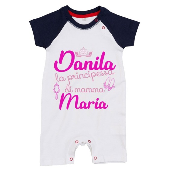 Pagliaccetto neonata personalizzato con nomi la principessa di mamma accessories Per la mamma
