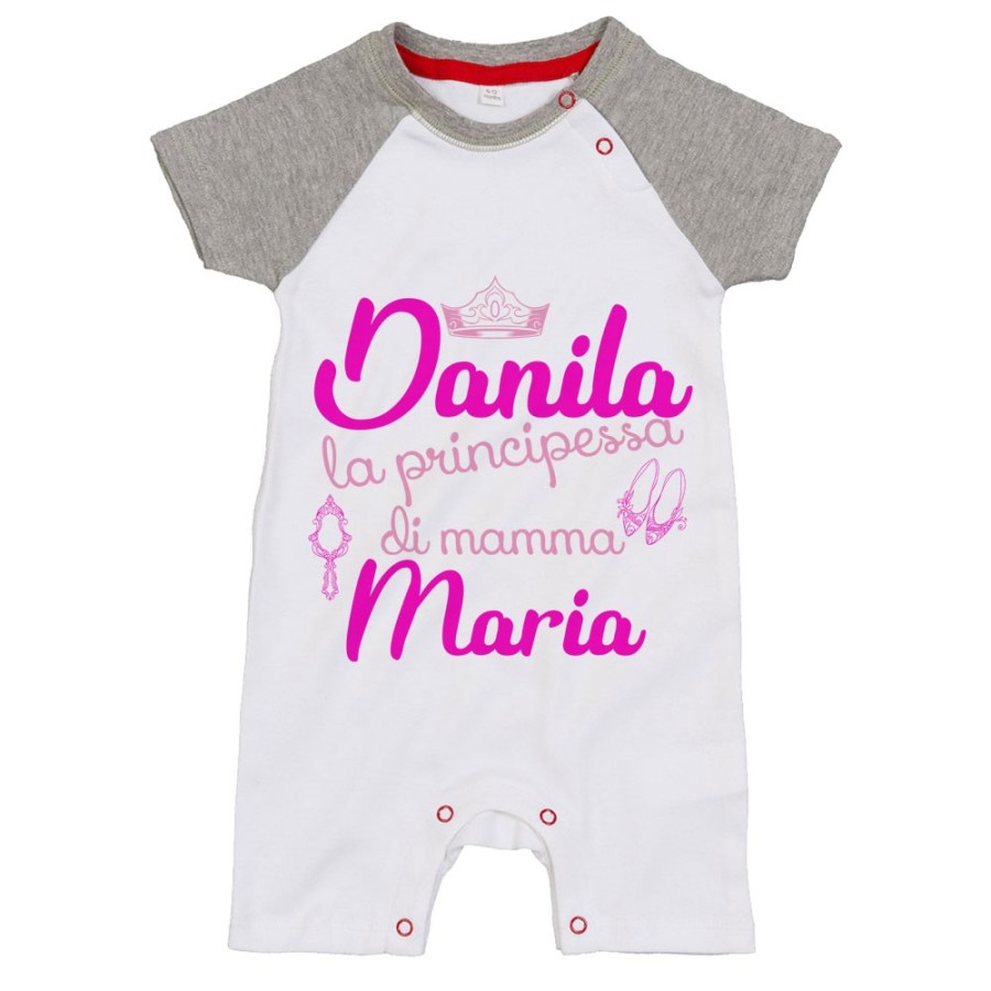 Pagliaccetto neonata personalizzato con nomi la principessa di mamma accessories Per la mamma