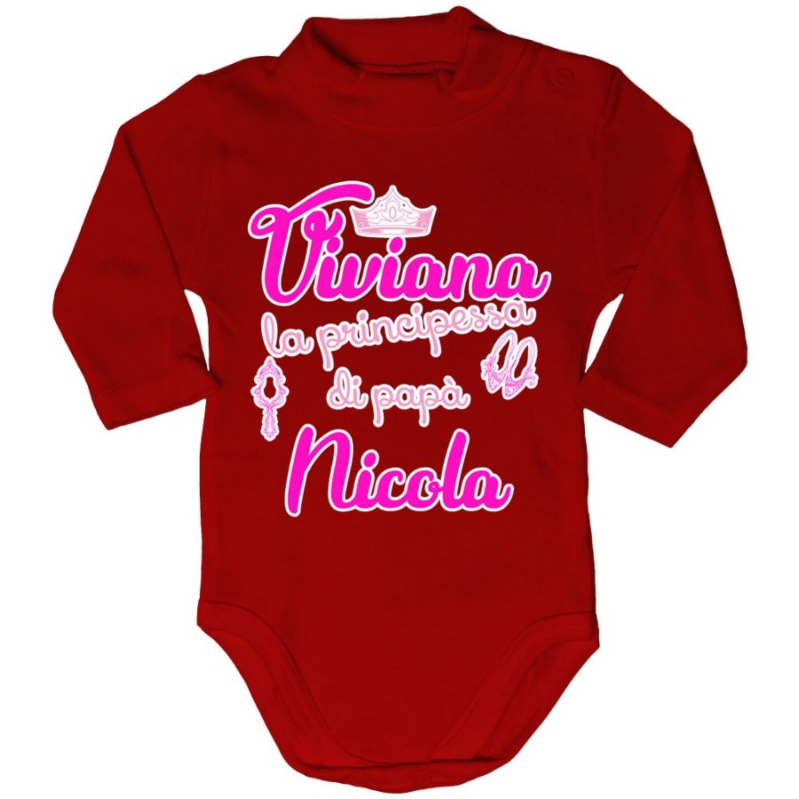 Body lupetto neonata personalizzato con nomi la principessa di papà accessories Per il papà