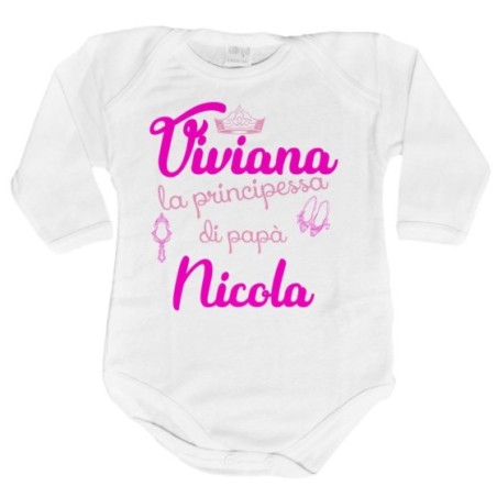 Body neonata personalizzato con nomi la principessa di...