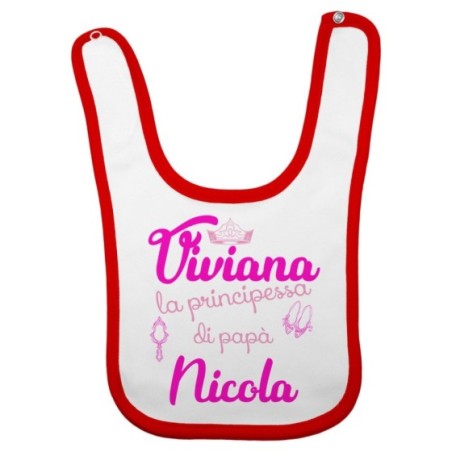 Bavaglino neonata personalizzato con nomi la principessa...