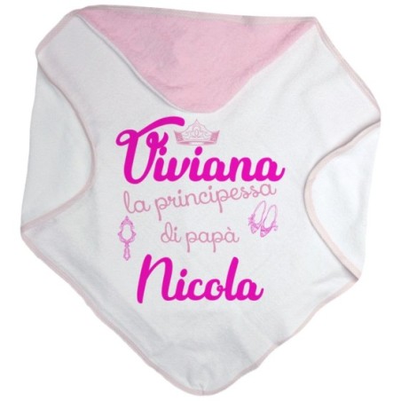 Accappatoio neonata personalizzato con nomi la...