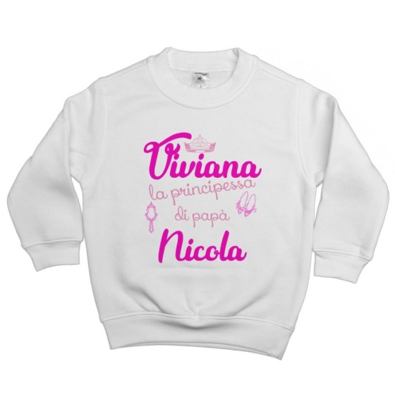 Felpa bambina personalizzata con nomi la principessa di papà accessories Per il papà