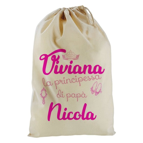 Sacchetto nascita bimba personalizzato con nomi la principessa di papà accessories Per il papà
