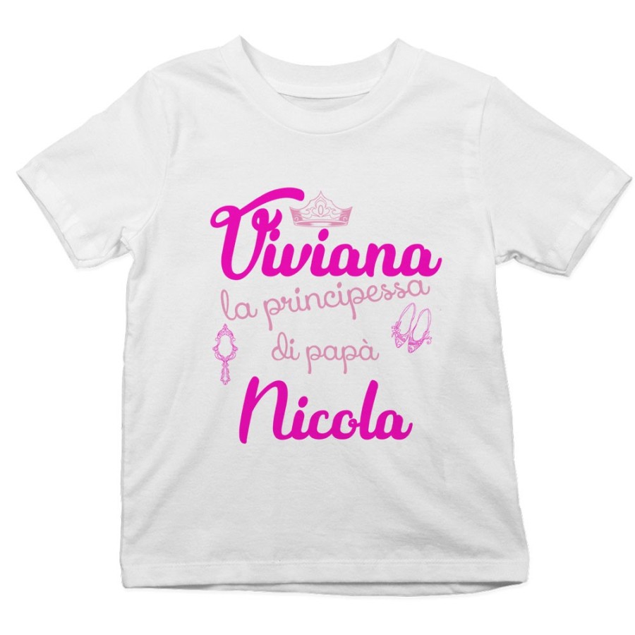 T-shirt bambina personalizzata con nomi la principessa di papà accessories Per il papà