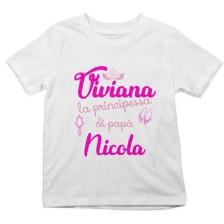 T-shirt bambina personalizzata con nomi la principessa di...