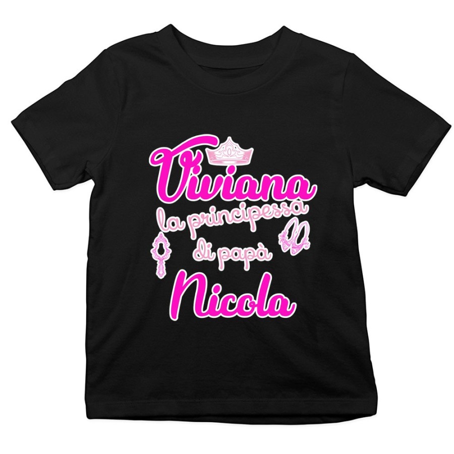 T-shirt bambina personalizzata con nomi la principessa di papà accessories Per il papà