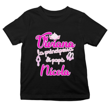 T-shirt bambina personalizzata con nomi la principessa di papà accessories Per il papà