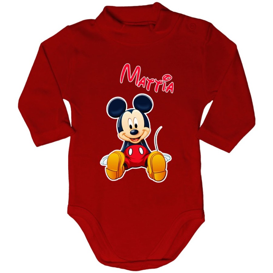 Body lupetto neonato personalizzato con nome cute topolino Cartoon
