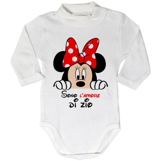 Body lupetto neonata personalizzabile  nome sono amore di zio degli zii  minnie Per gli zii