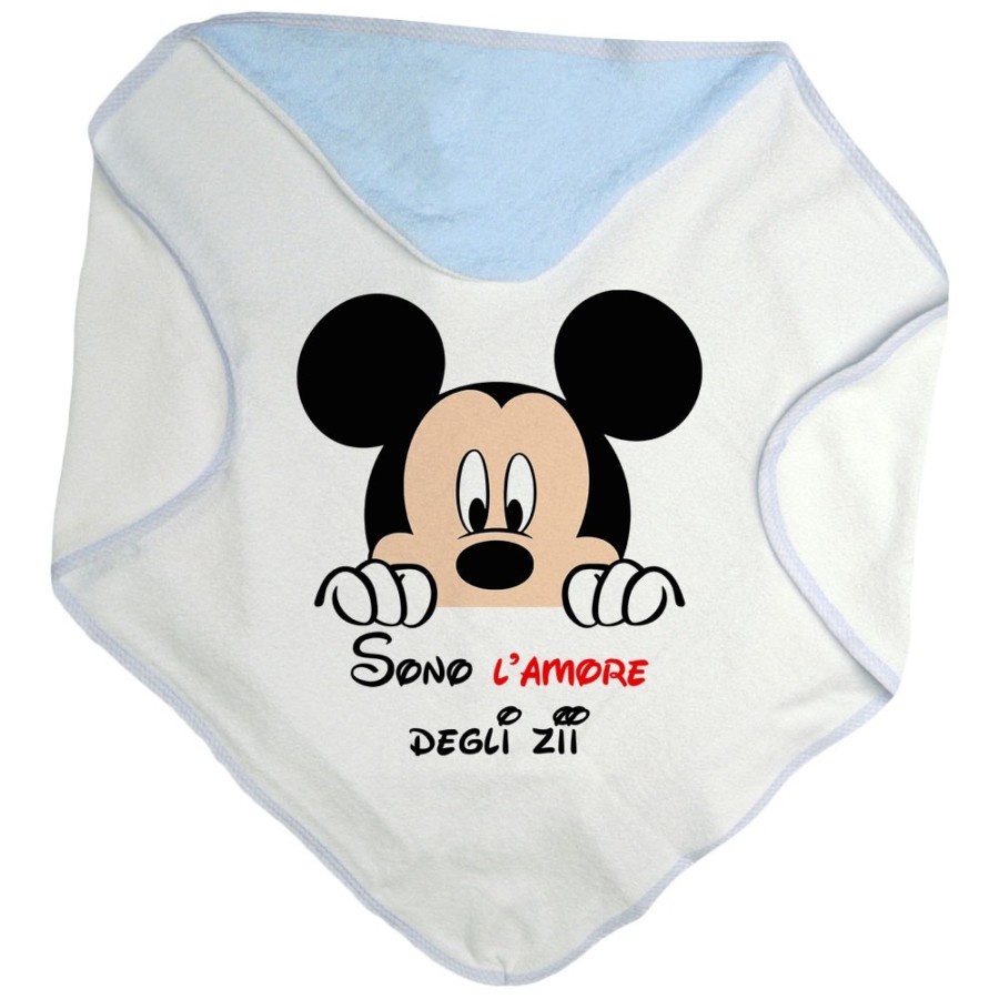 Accappatoio neonato personalizzabile  nome sono amore di zio degli zii  topolino Per gli zii