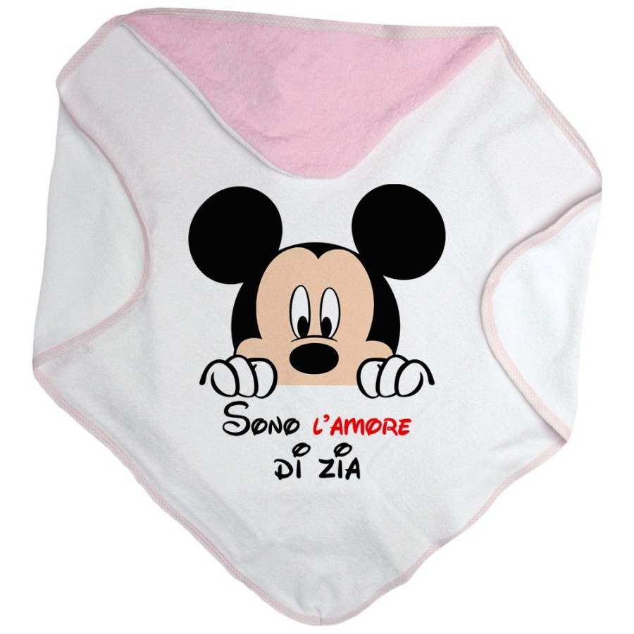 Accappatoio neonato personalizzabile  nome sono amore di zio degli zii  topolino Per gli zii