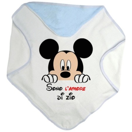 Accappatoio neonato personalizzabile  nome sono amore di zio degli zii  topolino Per gli zii