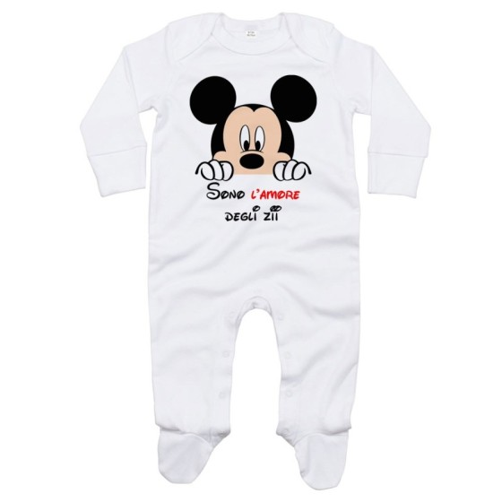 Tutina neonato personalizzabile  nome sono amore di zio degli zii  topolino Per gli zii