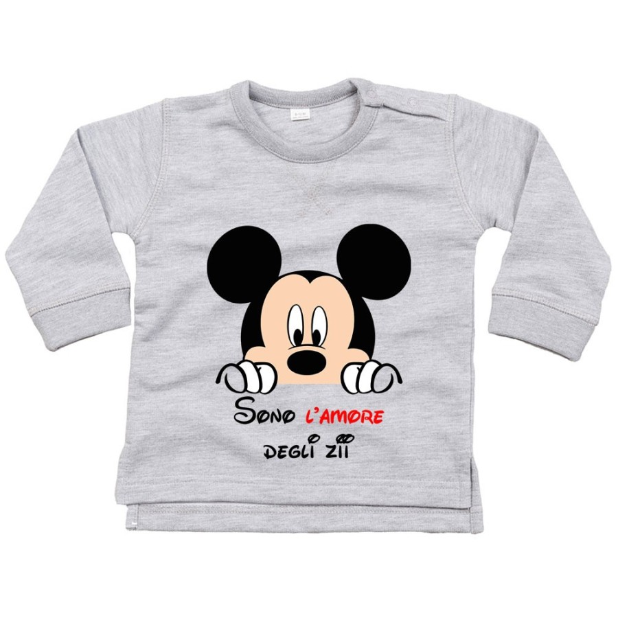 Felpa neonato personalizzabile  nome sono amore di zio degli zii  topolino Per gli zii