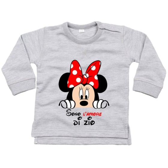 Felpa neonata personalizzabile  nome sono amore di zio degli zii  minnie Per gli zii