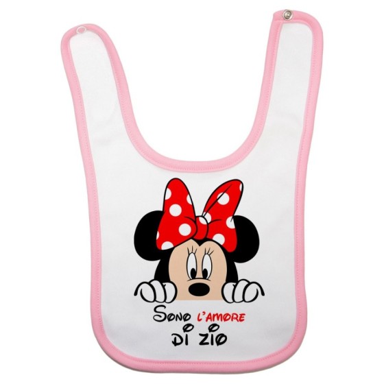 Bavaglino neonata personalizzabile  nome sono amore di zio degli zii  minnie Per gli zii