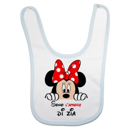 Bavaglino neonata personalizzabile  nome sono amore di zio degli zii  minnie Per gli zii