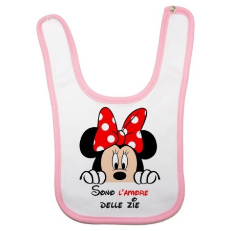 Bavaglino neonata personalizzabile  nome sono amore di zio degli zii  minnie Per gli zii
