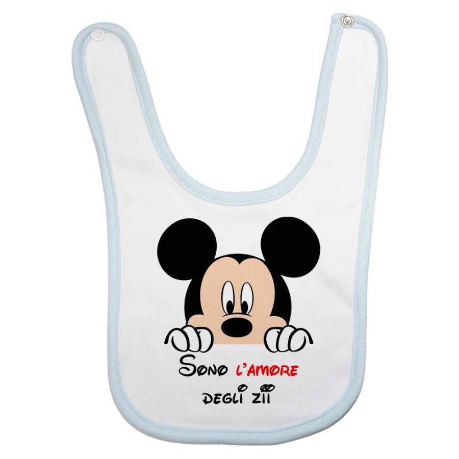 Bavaglino neonato personalizzabile  nome sono amore di zio degli zii  topolino Per gli zii