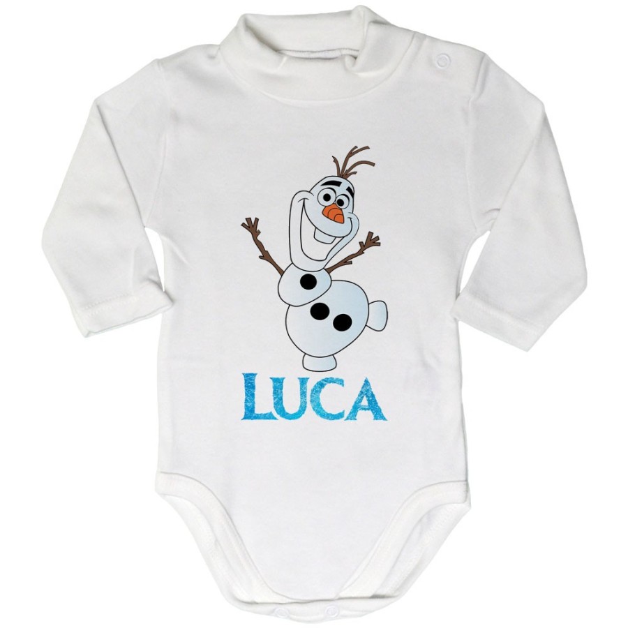 Body lupetto neonato personalizzato con nome olaf Cartoon