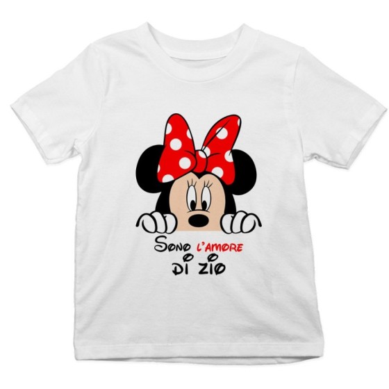 T-shirt bambina personalizzabile  nome sono amore di zio degli zii  minnie Per gli zii