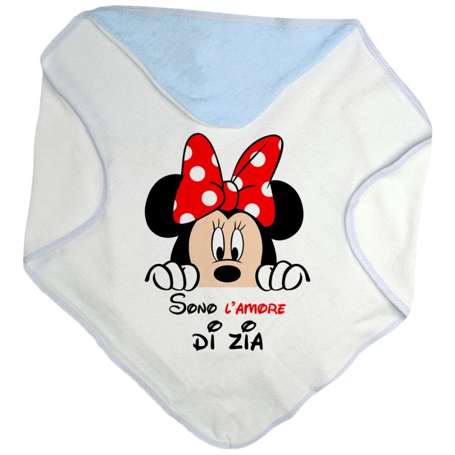 Accappatoio neonata personalizzabile  nome sono amore di zio degli zii  minnie Per gli zii