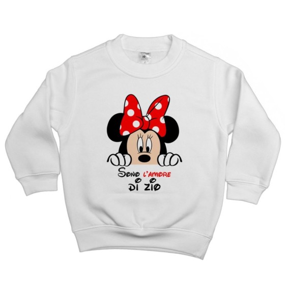 Felpa bambina personalizzabile  nome sono amore di zio degli zii  minnie Per gli zii