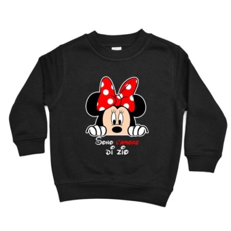 Felpa bambina personalizzabile  nome sono amore di zio degli zii  minnie Per gli zii