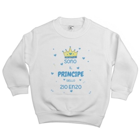 Felpa bambino personalizzata  nome sono il principe di...