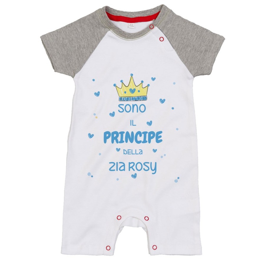 Pagliaccetto neonato personalizzato  nome sono il principe di zio degli zii  corona e cuoricini Per gli zii