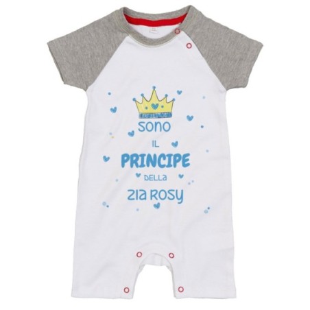 Pagliaccetto neonato personalizzato  nome sono il principe di zio degli zii  corona e cuoricini Per gli zii