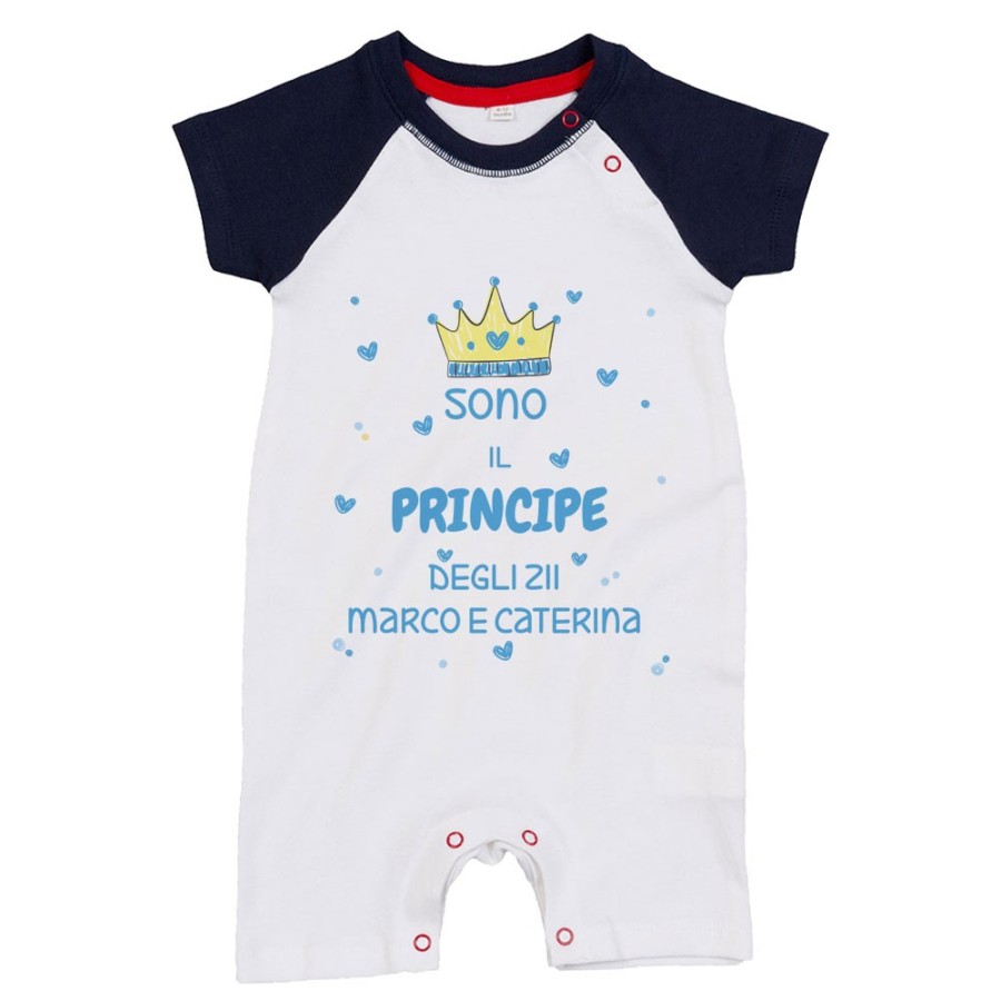 Pagliaccetto neonato personalizzato  nome sono il principe di zio degli zii  corona e cuoricini Per gli zii