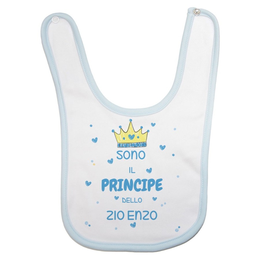 Bavaglino neonato personalizzato  nome sono il principe di zio degli zii  corona e cuoricini Per gli zii