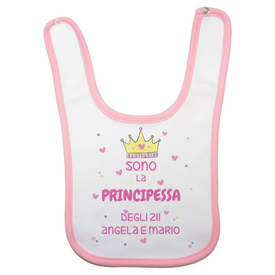 Bavaglino neonato personalizzato  nome sono il principe di zio degli zii  corona e cuoricini Per gli zii