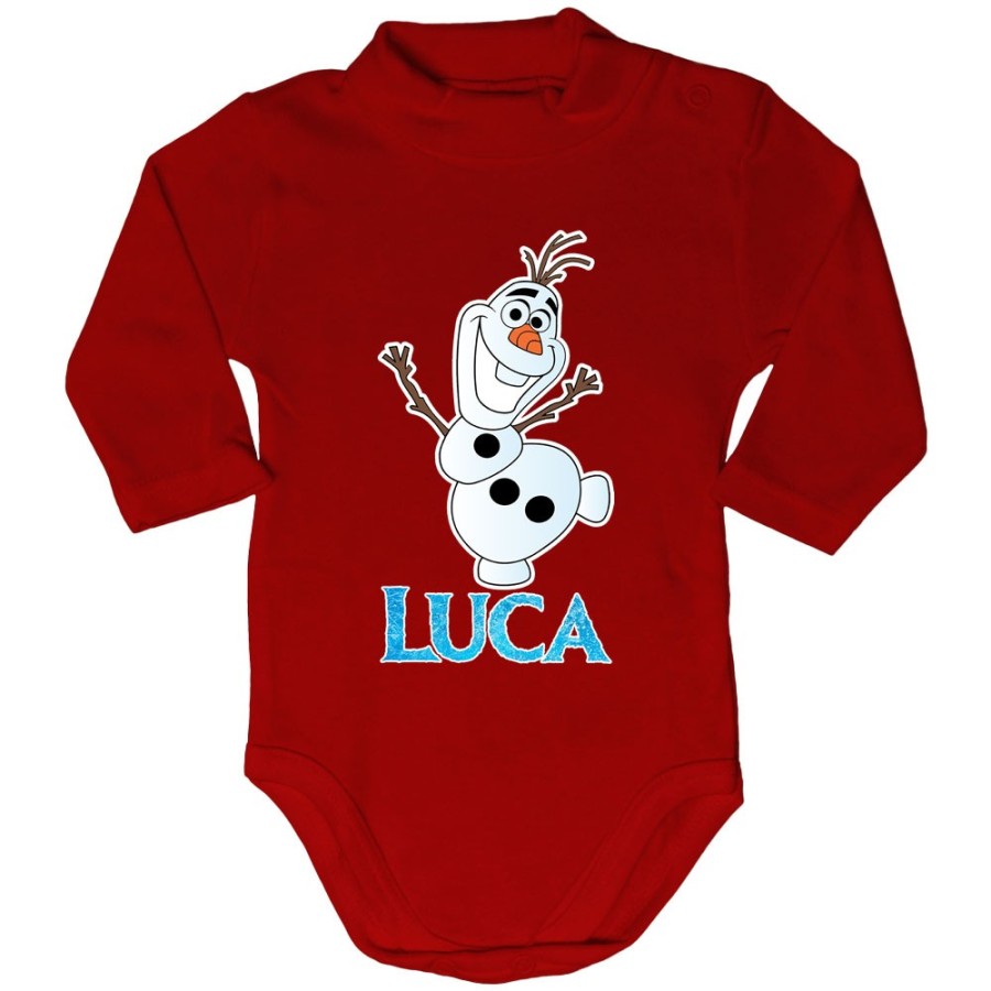 Body lupetto neonato personalizzato con nome olaf Cartoon