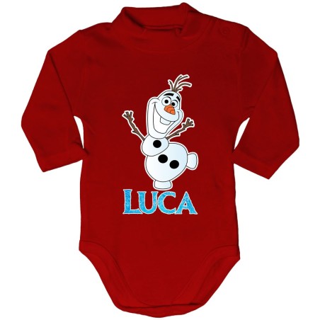 Body lupetto neonato personalizzato con nome olaf Cartoon