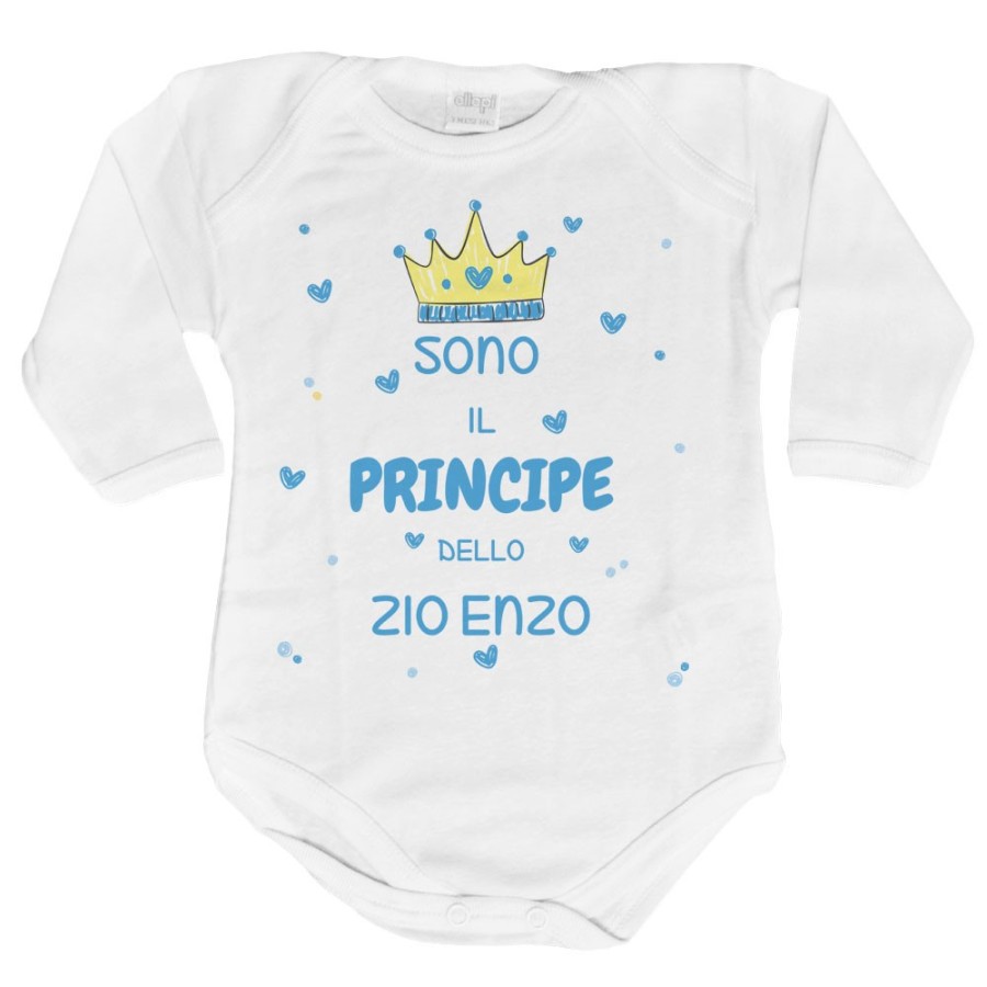 Body neonato personalizzato  nome sono il principe di zio degli zii  corona e cuoricini Per gli zii