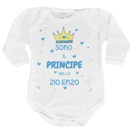 Body neonato personalizzato  nome sono il principe di zio...