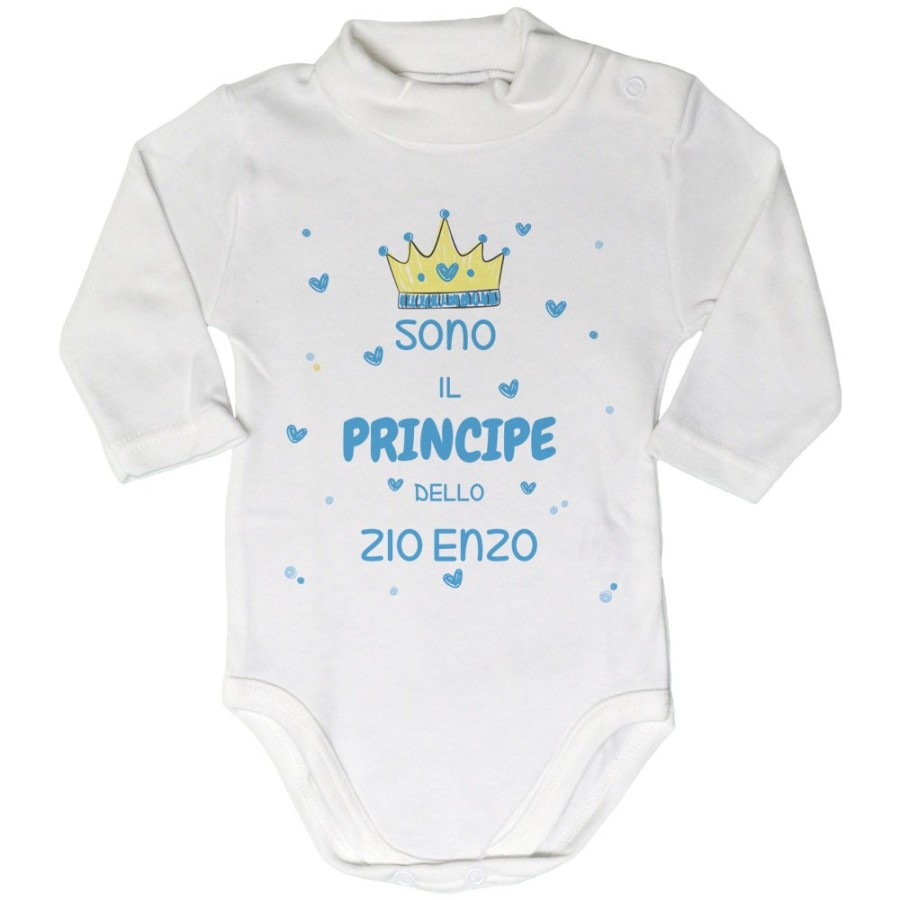 Body lupetto neonato personalizzato  nome sono il principe di zio degli zii  corona e cuoricini Per gli zii
