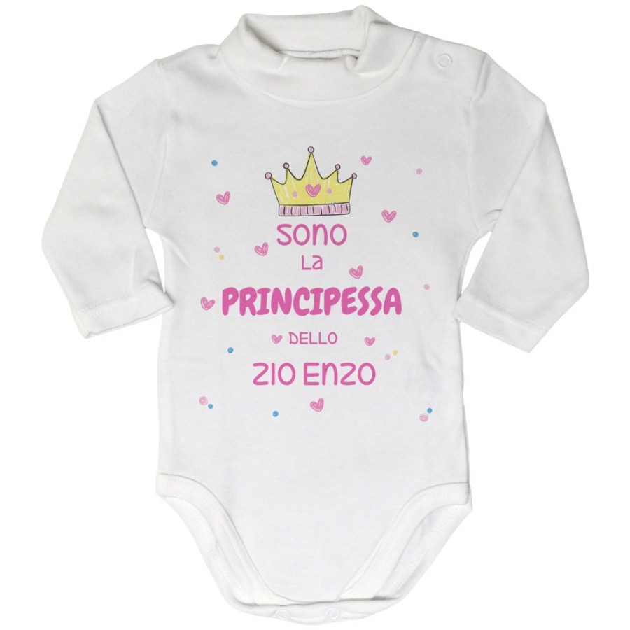 Body lupetto neonato personalizzato  nome sono il principe di zio degli zii  corona e cuoricini Per gli zii