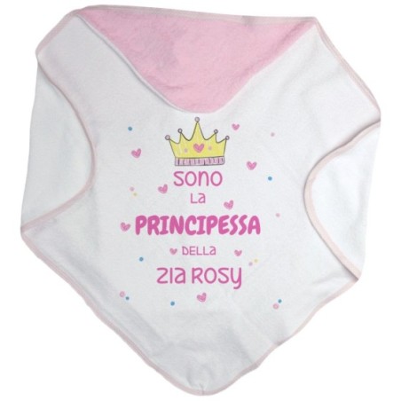 Accappatoio neonato personalizzato  nome sono il principe di zio degli zii  corona e cuoricini Per gli zii