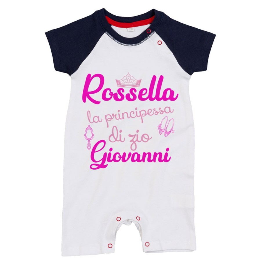 Pagliaccetto neonata personalizzato  nome sono la principessa di zia di zio Per gli zii