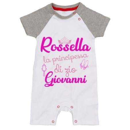Pagliaccetto neonata personalizzato  nome sono la principessa di zia di zio Per gli zii