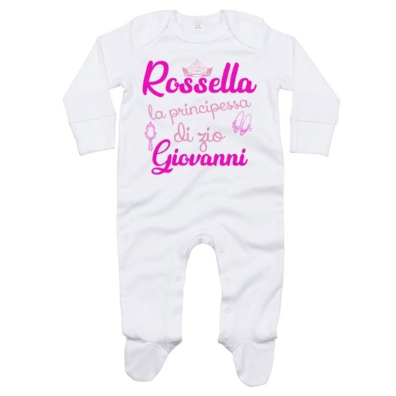 Tutina neonata personalizzata  nome sono la principessa di zia di zio Per gli zii